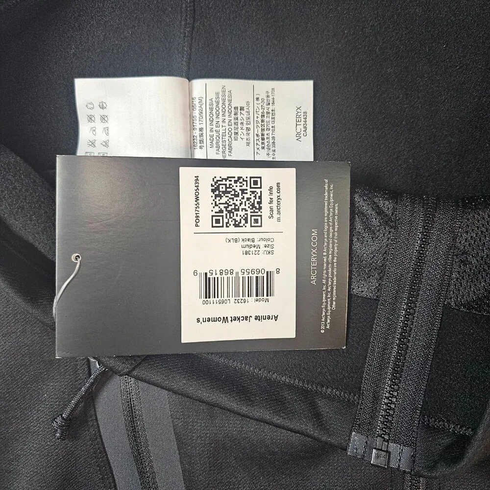 Arc’teryx Arenite Women’s Medium Soft Shell Jacket — Black, Fleece-Lined, Zip-Up - Picture 8 of 8